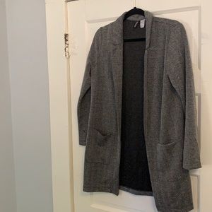 Divided Patterned Long Blazer